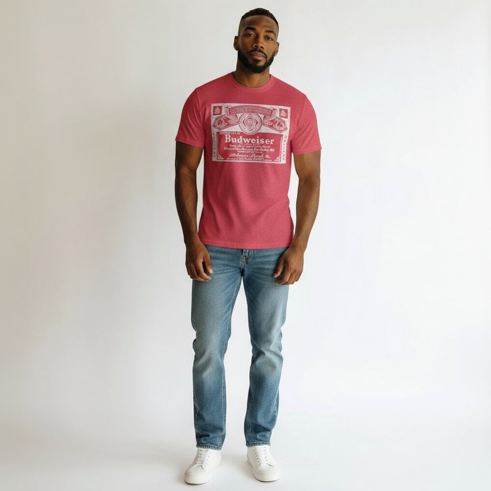 Budweiser Beer Short Sleeve Crewneck Relaxed Unisex Graphic Tee